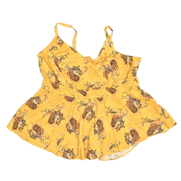 NEW Torrid Paisley Dance Marigold Yellow Sleeveless Romper Plus Size 2X - Picture 1 of 8